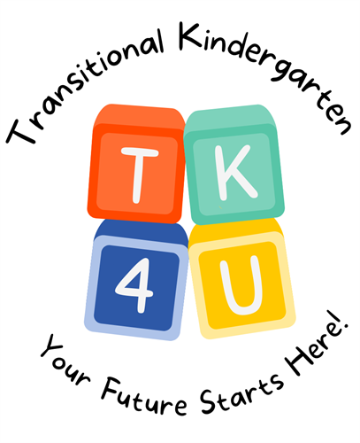 Logo of Transitional Kindergarten showing playblocks with letters T, K and U / Number 4 on it.