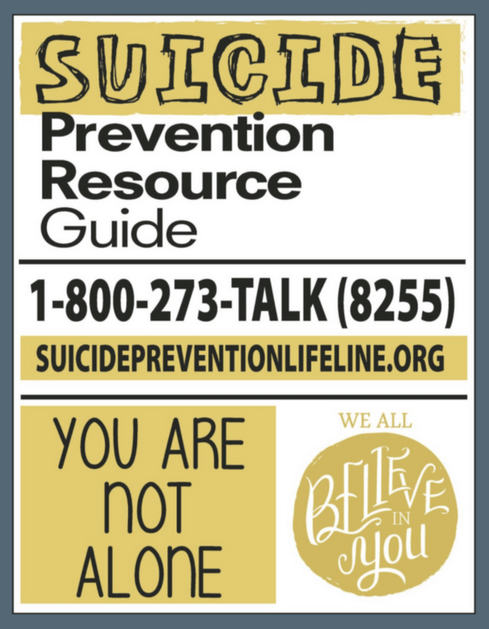 suicide prevention lifeline poster